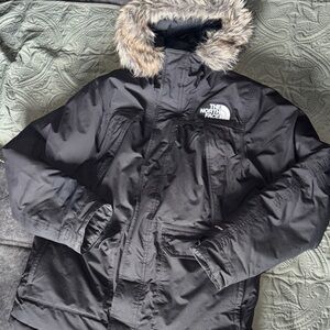 The North Face Black Jacket with Fur Trim